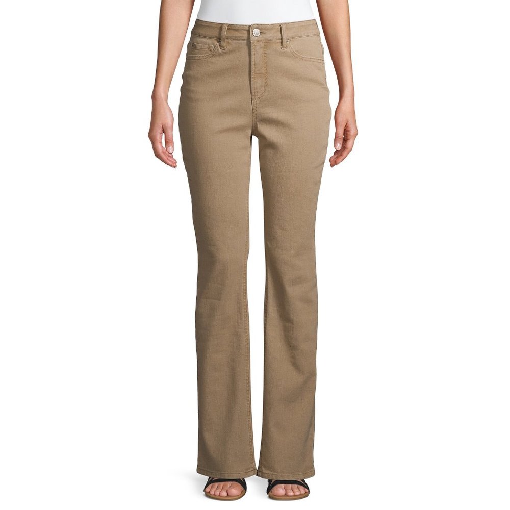 🆕 Time and Tru Mid Rise Brownstone Wash Bootcut Stretch Denim Slim Fit Jeans